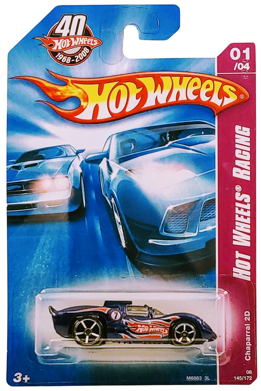 Hot Wheels 2008 - Collector # 145/172 - Hot Wheels Racing 1/4 - Chaparral 2D - Blue / #7 - OH5Sp Wheels - International Card