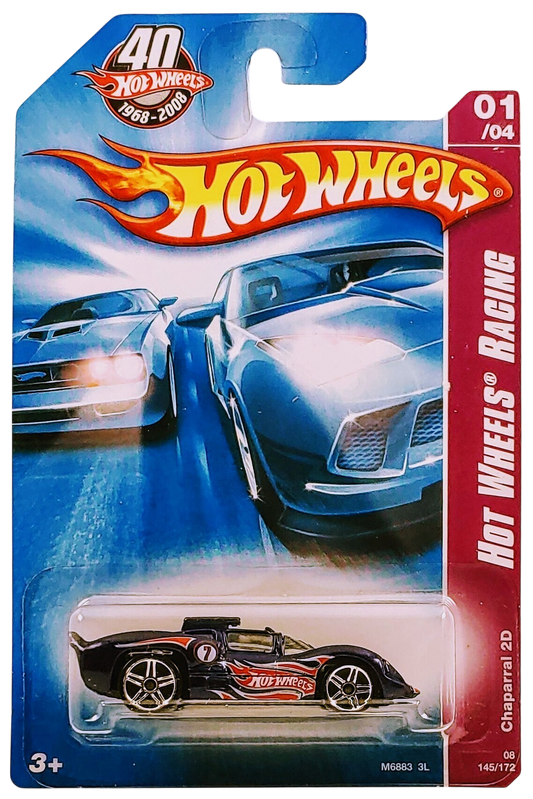 Hot Wheels 2008 - Collector # 145/172 - Hot Wheels Racing 1/4 - Chaparral 2D - Blue / #7 - PR5 Wheels - International Card