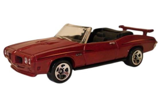 Hot Wheels 2008 - Collector # 029/172 - First Editions 29/40 - '70 Pontiac GTO (Convertible) - Red Metalflake - 5 Spoke Wheels - International 40th Card