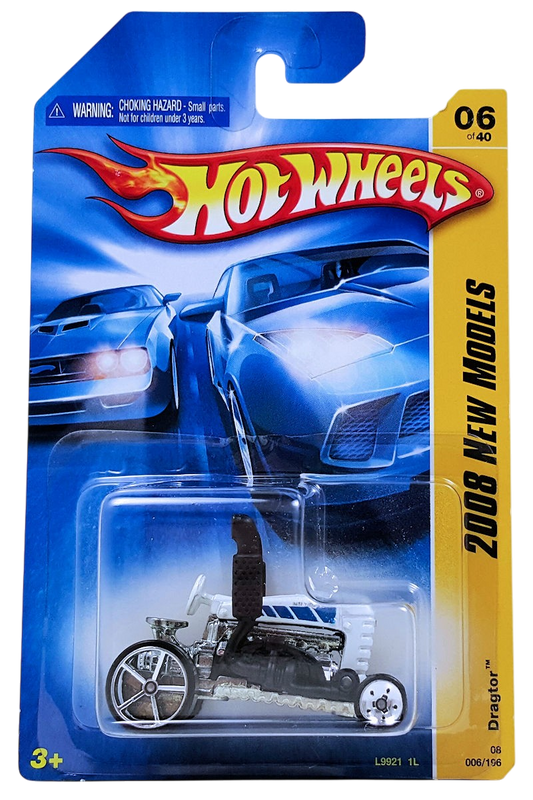 Hot Wheels 2008 - Collector # 006/196 - New Models 6/40 - Dragter (Tractor) - White - Large OH5Sp Rear Wheels - USA Card (Copy)