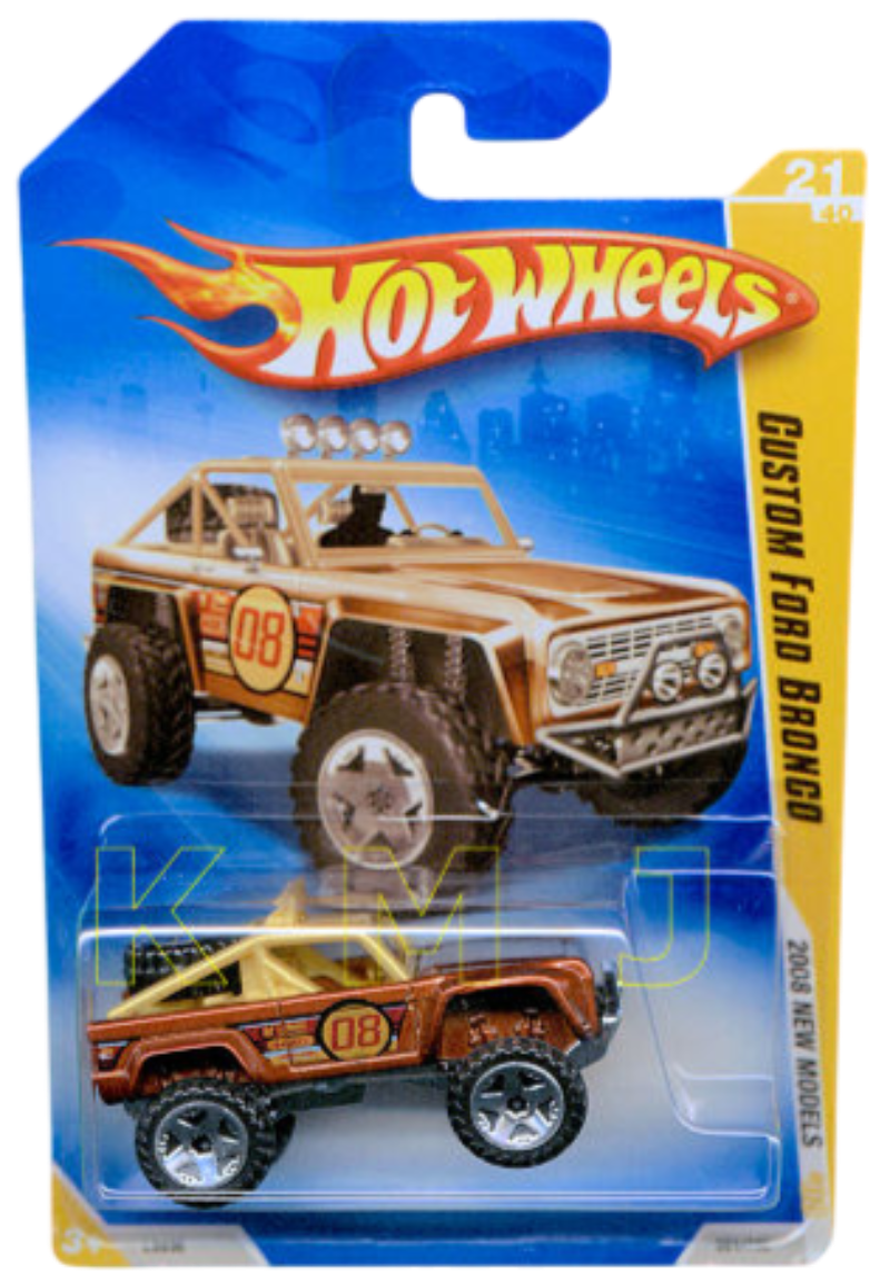 Hot Wheels 2008 - Collector # 021/196 - New Models 21/40 - Custom Ford Bronco - Metalflake Brown / #08 - OR5Sp Wheels - USA Card