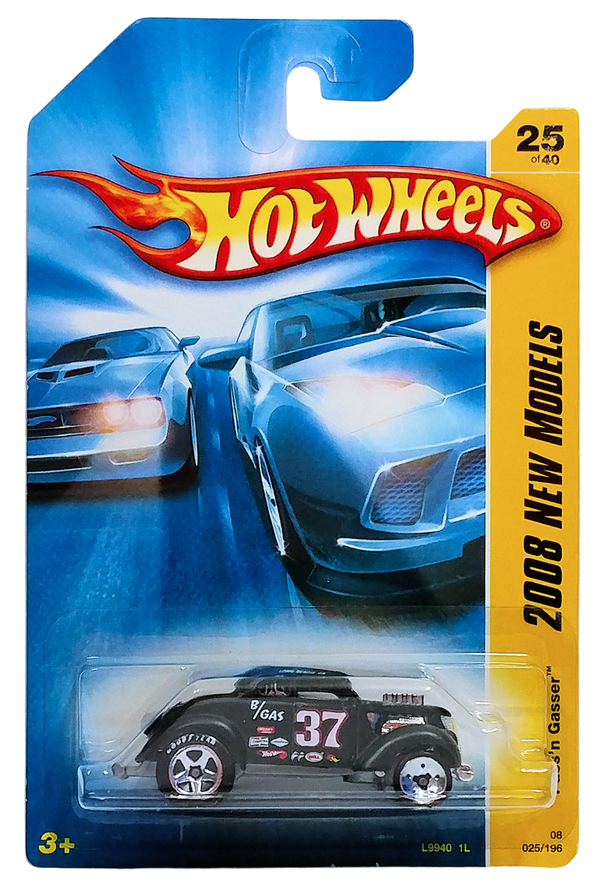 Hot Wheels 2008 - Collector # 025/196 - New Models 25/40 - Pass'n Gasser - Flat Black - USA Card