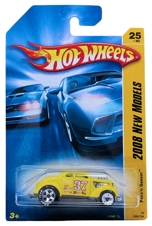 Hot Wheels 2008 - Collector # 025/196 - New Models 25/40 - Pass'n Gasser - Yellow - USA Card