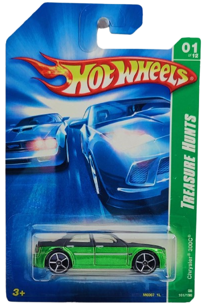 Hot Wheels 2008 - Collector # 161/196 - Treasure Hunts 01/12 - Chrysler 300C - Matte Black over Metalflake Green - OH5SP Wheels - USA Card