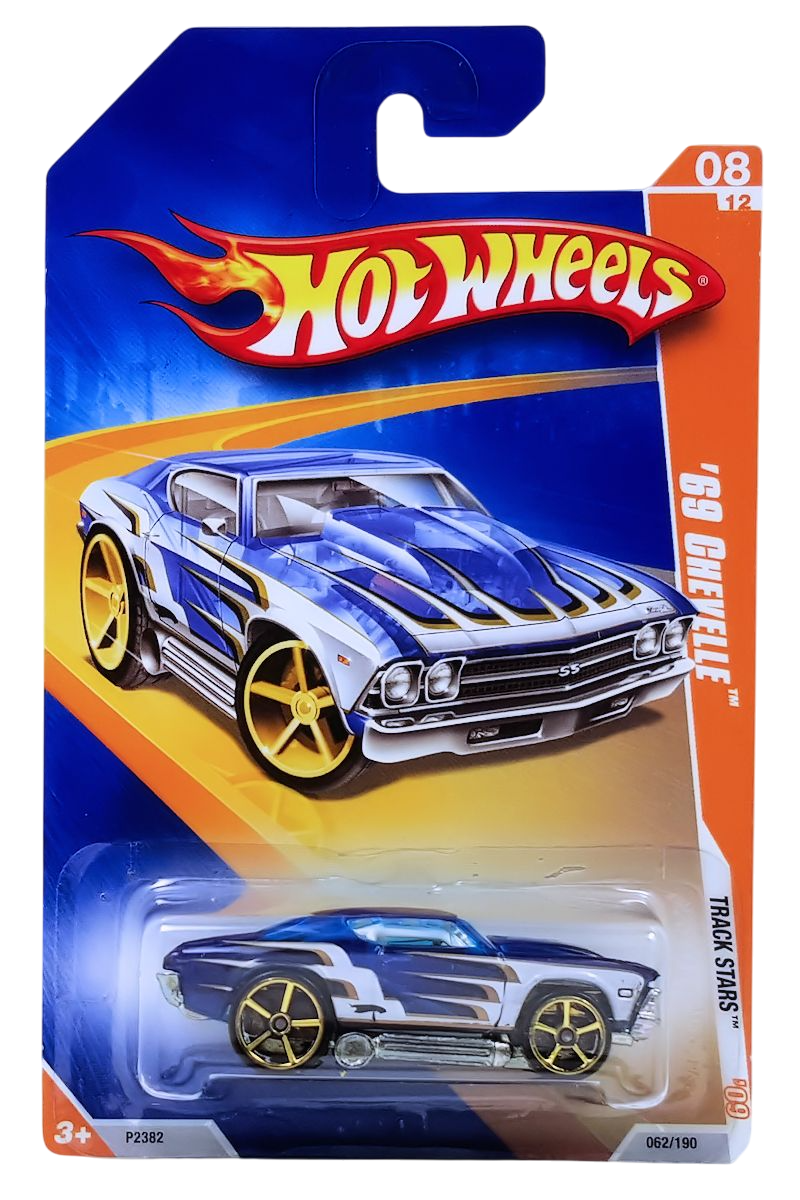 Hot Wheels 2009 - Collector # 062/190 - Track Stars 08/12 - '69 Chevelle - Transparent Blue - USA Card