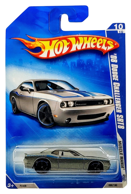 Hot Wheels 2009 - Collector # 086/190 - Muscle Mania 10/10 - '08 Dodge Challenger SRT8 - Metalflake Gray - USA Card