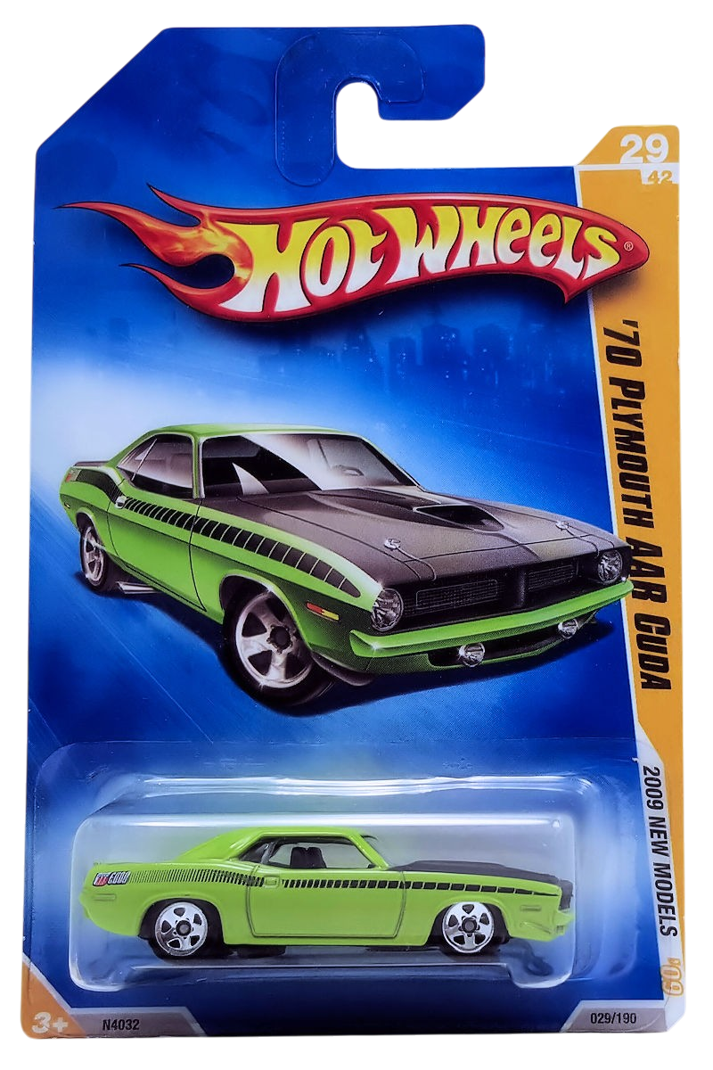 Hot Wheels 2009 - Collector #29 - New Models #29/42 - '70 Plymouth AAR Cuda - Green - USA Card