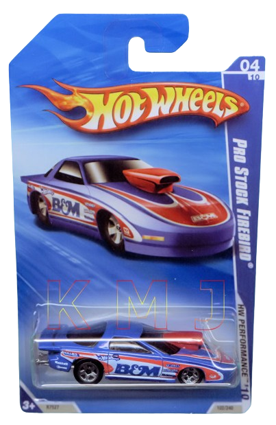 Hot Wheels 2010 - Collector # 102/240 - HW Performance 4/10 - Pro Stock Firebird - Blue / B&M Transmission - USA Card