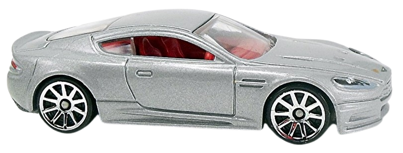 Hot Wheels 2010 - Collector # 124/240 - All Stars 6/10 - '10 Aston Martin DBS - Silver - 10 Spoke Wheels - USA Card