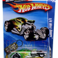 Hot Wheels 2010 - Collector # 140/240 - HW Hot Rods 2/10 - 1/4 Mile Coupe - Green Metallic with Flames - USA Instant Win Card with Key Chain