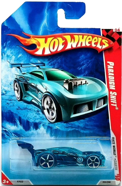 Hot Wheels 2010 - Collector # 203/240 - Race World / Earth 3/4 - Paradigm Shift - Transparent Blue - USA Card