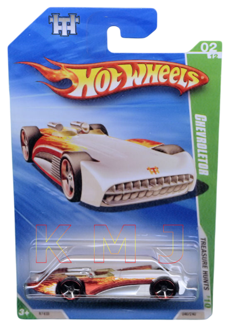 Hot Wheels 2010 - Collector # 046/240 - Treasure Hunts 2/12 - Chevroletor - Red & White / Flames - OH5SP Wheels - USA Card