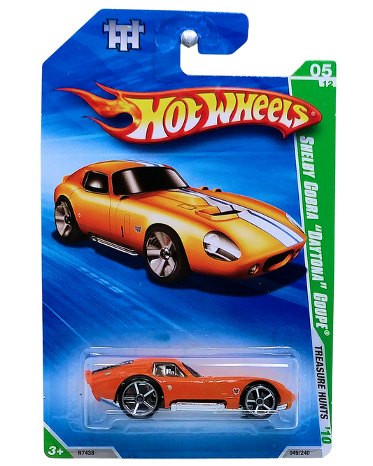 Hot Wheels 2010 - Collector # 049/240 - Treasure Hunts 5/12 - Shelby Cobra 'Daytona' Coupe - Orange - OH5Sp Wheels - USA Card