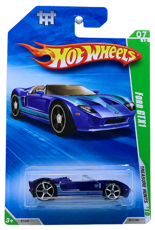 Hot Wheels 2010 - Collector # 051/240 - Treasure Hunts 7/12 - Ford GTX1 - Blue - OH5SP Wheels - USA Card