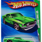 Hot Wheels 2010 - Collector # 064/214 - Treasure Hunts 12/12 - '69 Ford Mustang - Lime Green & Flames - International Card