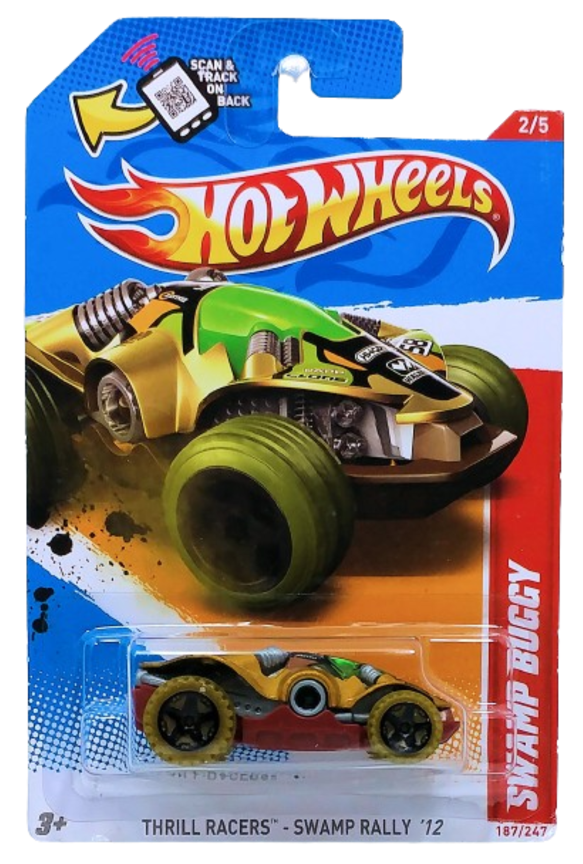 Hot Wheels 2012 - Collector # 187/247 - Thrill Racers / Swamp Rally 2/5 - Swamp Buggy - Gold Metallic - USA Card