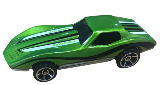 Hot Wheels 2013 - Theme / Corvette 60th Anniversary Series 5/8 - Corvette Stingray - Green - MC5 Spokes - Walmart Exclusive - Corvette 60th Card Art