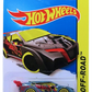 Hot Wheels 2014 - Collector # 121/250 - HW Off-Road / HW Daredevils / Treasure Hunts - Loop Coupe - Metalflake Gray / Circle Flame Logo on Rear Fender - Black 10 Spoke Wheels on Yellow Tires - USA Card