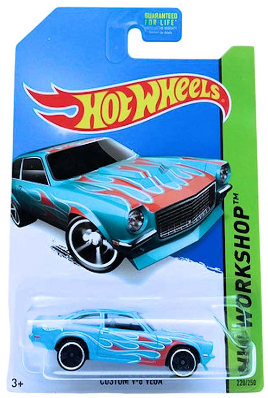 Hot Wheels 2014 - Collector # 220/250 - HW Workshop / Heat Fleet - Custom V-8 Vega - Sky Blue - PR5 Wheels - USA Card