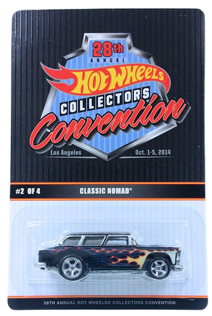 Hot Wheels 2014 - 28th Annual Collectors Convention # 2 of 4 - Classic Nomad - Black with Flames - Real Riders - Limited to 2,000 - Kar Keeper