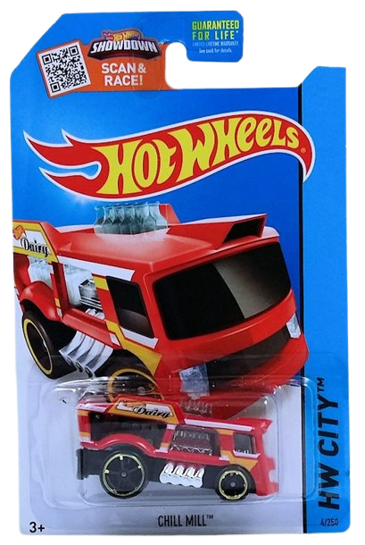 Hot Wheels 2015 - Collector # 004/250 - HW City / HW City Works / New Models - Chill Mill - Red - USA 'Showdown' Card