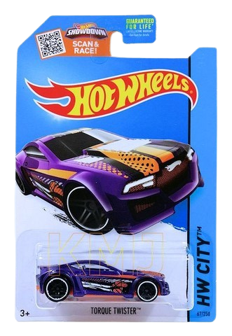 Hot Wheels 2015 - Collector # 067/250 - HW City / All Stars - Torque Twister - Purple Metalflake - USA 'Showdown' Card