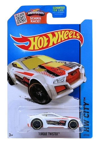 Hot Wheels 2015 - Collector # 067/250 - HW City / All Stars - Torque Twister - White - USA 'Showdown' Card