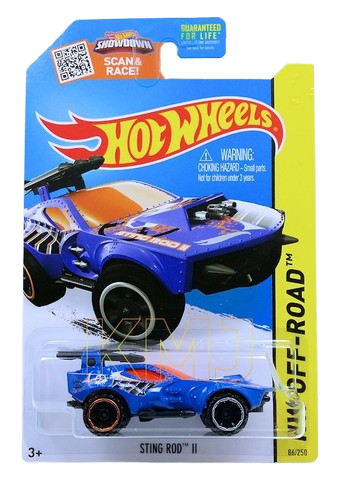 Hot Wheels 2015 - Collector # 086/250 - HW Off-Road / Battle Kings - Sting Rod II - Blue - USA 'Showdown' Card