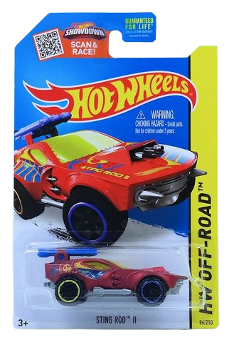 Hot Wheels 2015 - Collector # 086/250 - HW Off-Road / Battle Kings - Sting Rod II - Satin Red - USA 'Showdown' Card