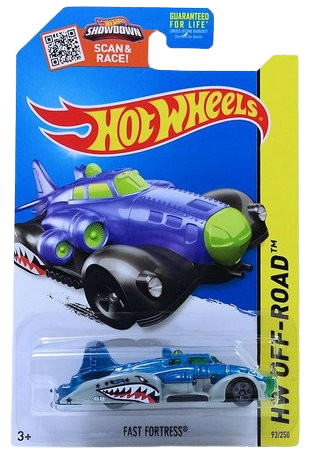 Hot Wheels 2015 - Collector # 093/250 - HW Off-Road / Sky Show - Fast Fortress - Blue  Metalflake / Gray - USA 'Showdown' Card