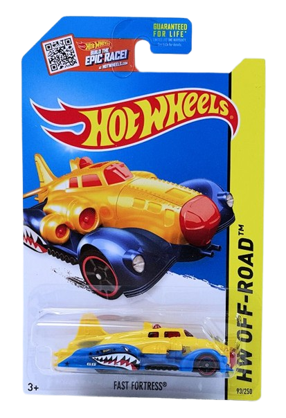 Hot Wheels 2015 - Collector # 093/250 - HW Off-Road / Sky Show - Fast Fortress - Yellow / Blue - USA 'Epic Race' Card