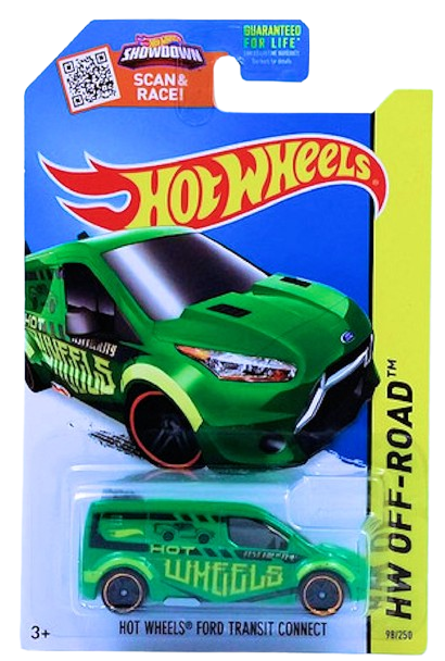 Hot Wheels 2015 - Collector # 098/250 - HW Off-Road / Hot Wheels Test Facility - Hot Wheels Ford Transit Connect - Green - 'Showdown' Card