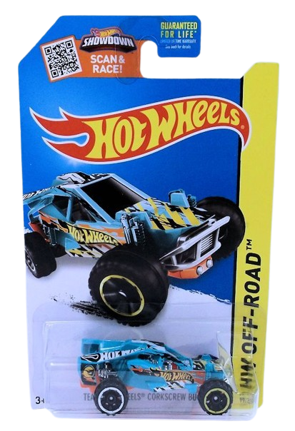 Hot Wheels 2015 - Collector # 099/250 - HW Off-Road / Hot Wheels Test Facility - Team Hot Wheels Corkscrew Buggy - Baby Blue - 'Showdown' Card