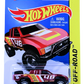 Hot Wheels 2015 - Collector # 120/250 - HW Off-Road / HW Hot Trucks / SUPER Treasure Hunts - Toyota Off-Road Truck - Spectraflame Red / #48 - Real Rider Off-Road Tires & Wheels - USA 'Epic Race!' Card