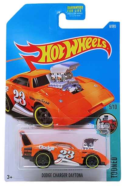 Hot Wheels 2017 - Collector # 006/365 - Tooned 5/10 - Dodge Charger Daytona - Orange / #23 - USA Card