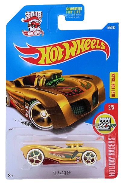 Hot Wheels 2017 - Collector # 052/365 - Holiday Racers 2/5 - 16 Angels - Gold / Happy Holidays - Christmas - USA Card