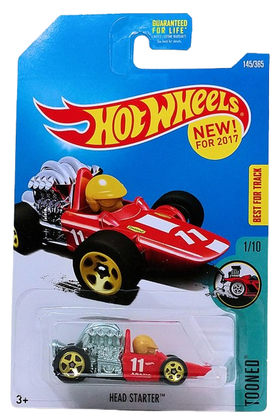 Hot Wheels 2017 - Collector # 145/365 - Tooned 1/10 - New Models - Head Starter - Red / #11 - USA Card