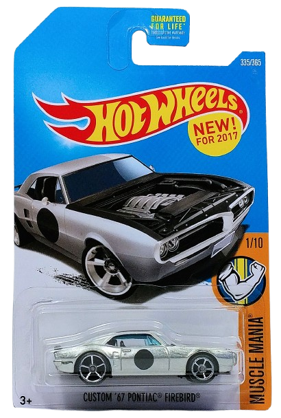 Hot Wheels 2017 - Collector # 335/365 - Muscle Mania 1/10 - New Models - Custom '67 Pontiac Firebird - ZAMAC - USA Card