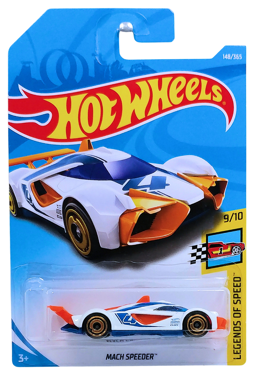 Hot Wheels 2018 - Collector # 253/365 - Legends of Speed 9/10 - New Models - Mach Speeder - White - International Card