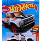 Hot Wheels 2018 - Collector # 275/365 - HW Hot Trucks 9/10 - New Models - '87 Dodge D100 - White / #316 with various Racing Decals - Red 5 Spokes - International Card
