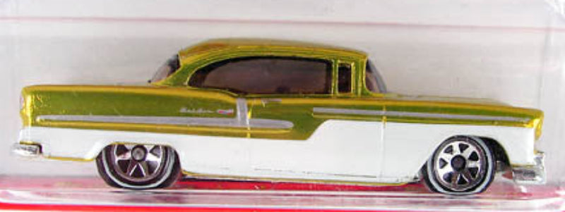 Hot Wheels 2006 - Classics Series 2 # 30/30 - 1955 Chevy - Spectraflame Anti-Freeze over White Enamel - 7 Spokes on White Walls - Metal/Metal - NEW Casting!