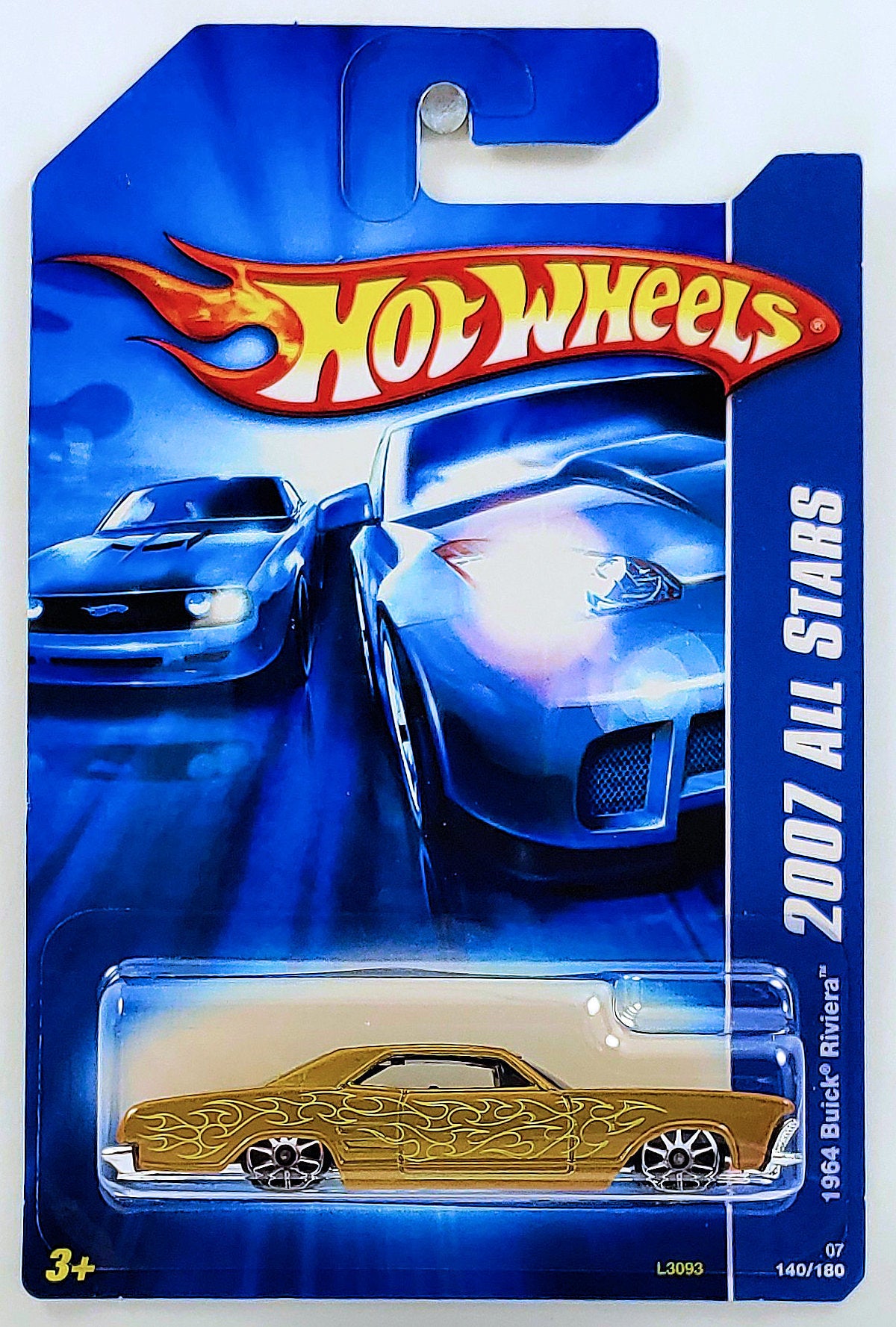 Hot Wheels 2007 - Collector # 140/180 - All Stars - 1964 Buick Riviera - Gold Metalflake - USA Card