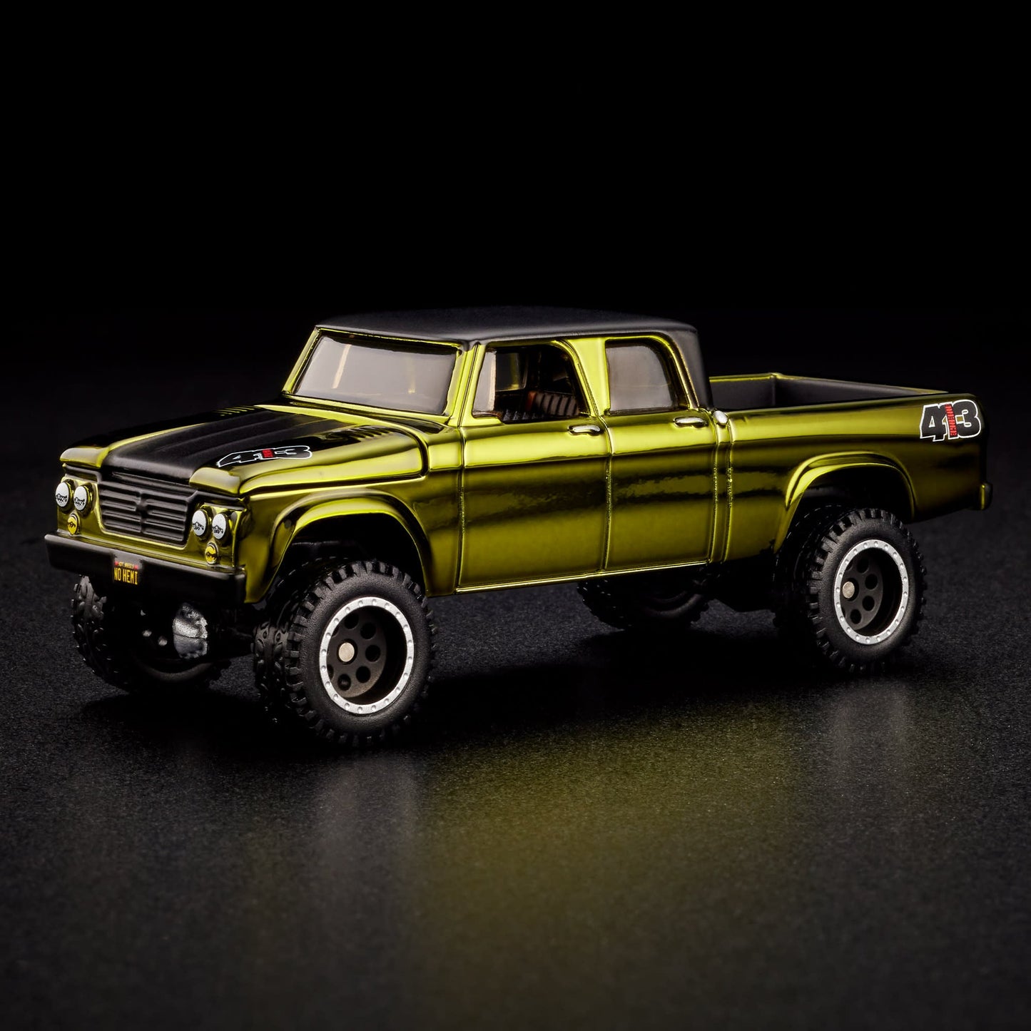 Hot Wheels 2024 - HWC/RLC Exclusive - 1964 Dodge Power Wagon - Spectraflame Olive - Metal/Metal - Real Riders - Opening Hood - Acrylic Display Case