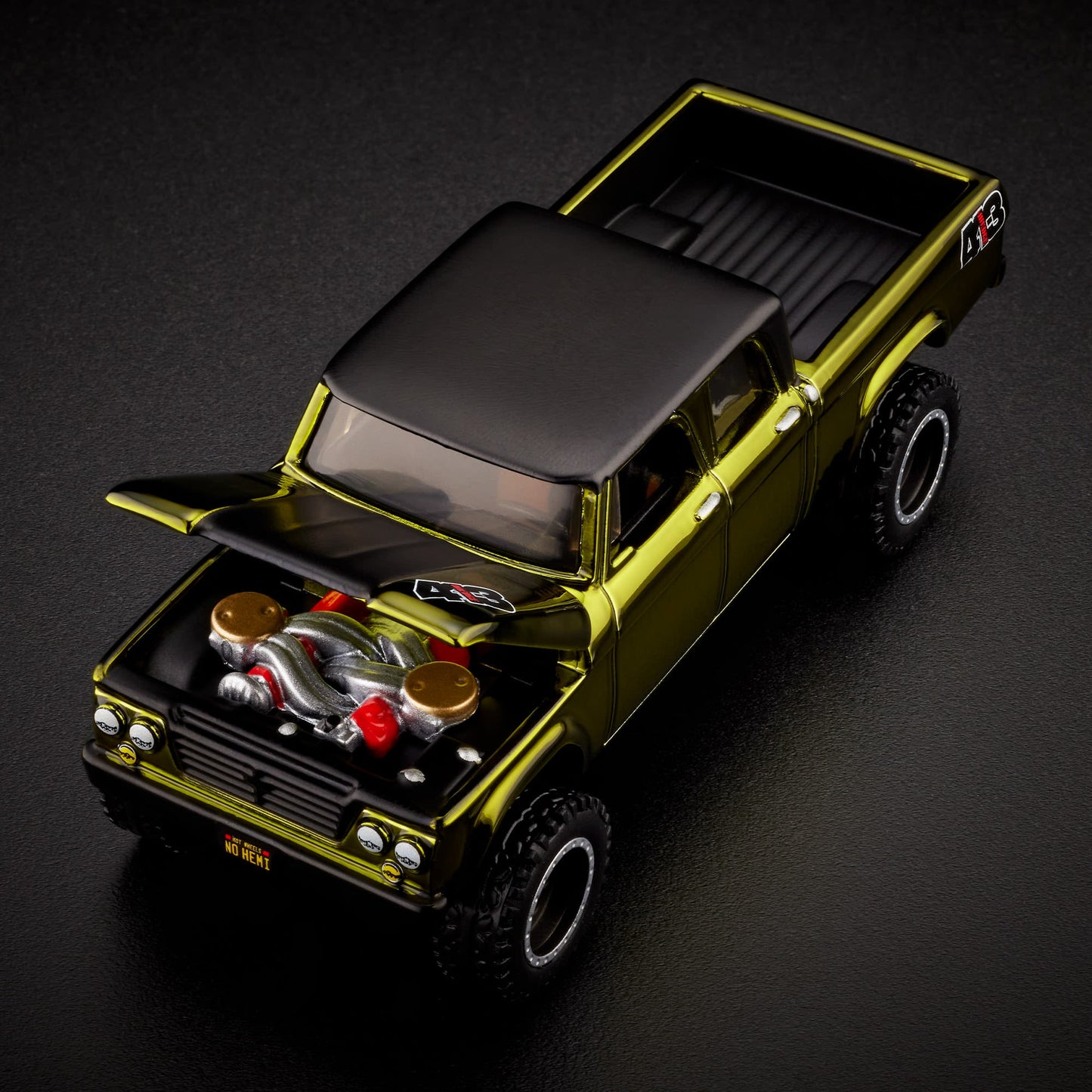 Hot Wheels 2024 - HWC/RLC Exclusive - 1964 Dodge Power Wagon - Spectraflame Olive - Metal/Metal - Real Riders - Opening Hood - Acrylic Display Case