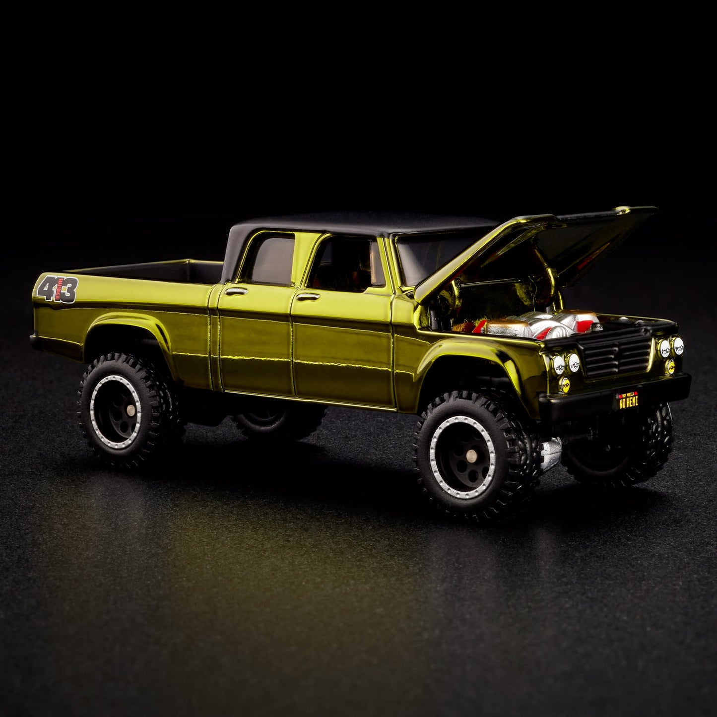 Hot Wheels 2024 - HWC/RLC Exclusive - 1964 Dodge Power Wagon - Spectraflame Olive - Metal/Metal - Real Riders - Opening Hood - Acrylic Display Case