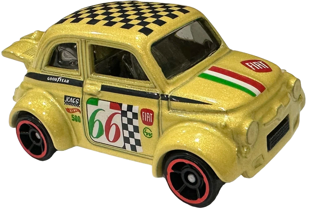 Hot Wheels 2024 - Collector # 117/250 - Compact Kings 05/05 - '605 Fiat 500D Modificado - Metallic Light Yellow - '66' - USA Card