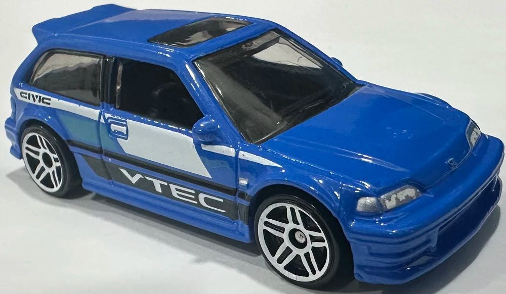 Hot Wheels 2025 Collector 028 250 HW 70s vs 90s 1 10 90 Honda Civic EF Blue VTEC USA Card