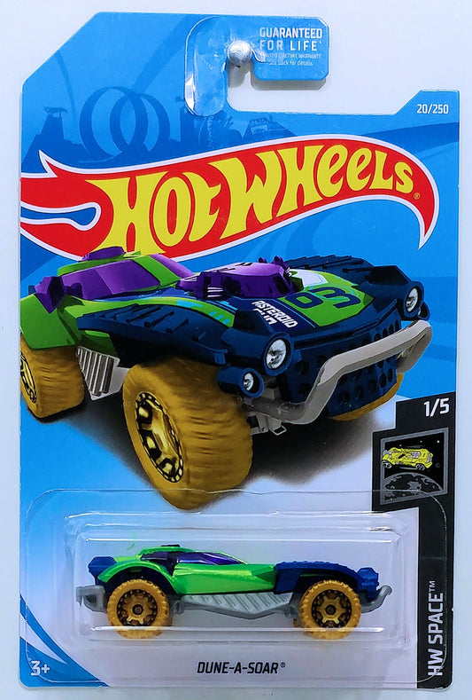 Hot Wheels 2019 - Collector # 020/250 - HW Space 1/5 - Dune-A-Soar - Lime Green - USA Card