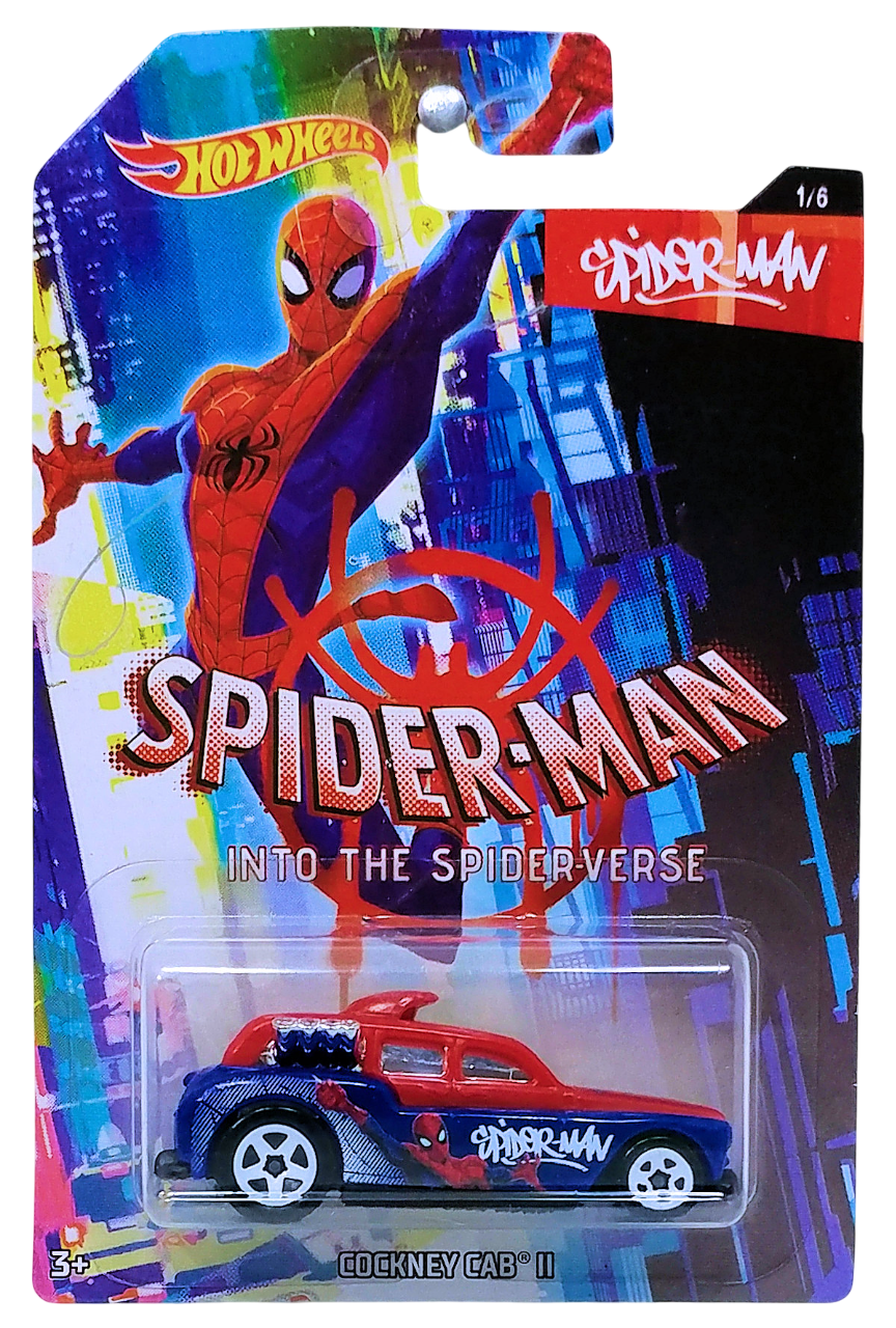 Hot Wheels 2018 - Spider-man into the Spider-verse 1/6 - Cockney Cab II - Red & Blue - Spider-Man - Walmart Exclusive