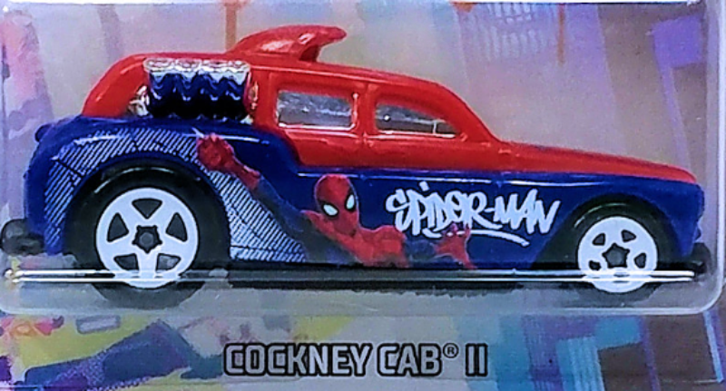 Hot Wheels 2018 - Spider-man into the Spider-verse 1/6 - Cockney Cab II - Red & Blue - Spider-Man - Walmart Exclusive